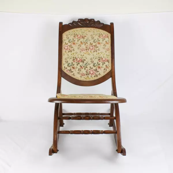 Antique Flexsteel Upholstered Fold-Out Instant Rocking Chair Flawed