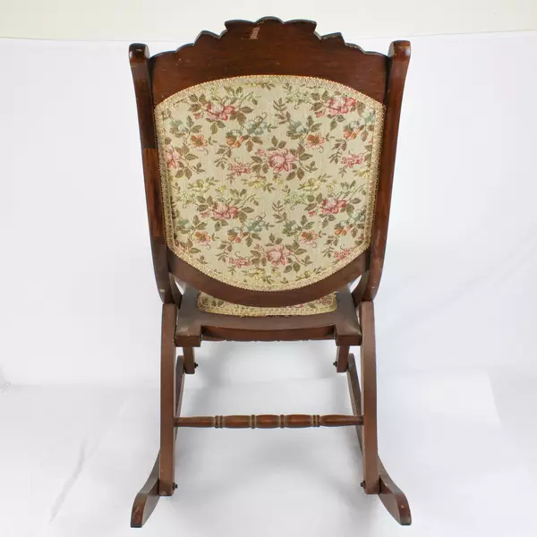 Antique Flexsteel Upholstered Fold-Out Instant Rocking Chair Flawed
