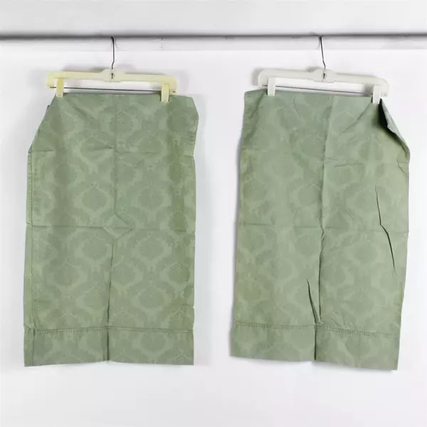 Lot Of 3 Green Himatsingka America Flat Sheet 82"x95" & 2 Pillowcases 19"x28.5"