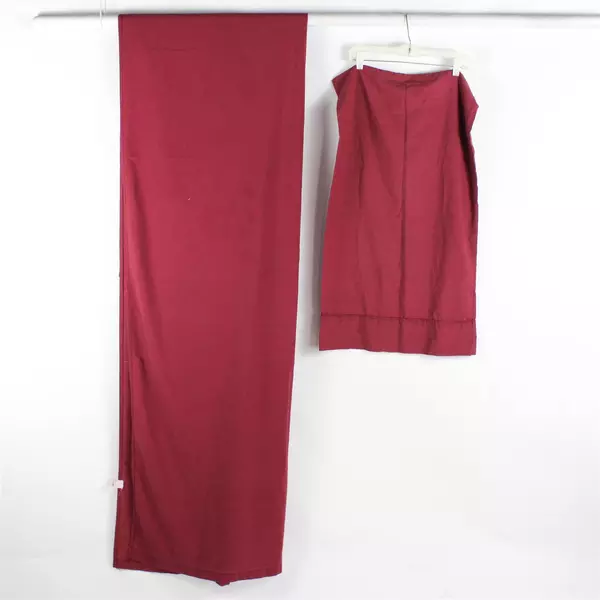 Lot Of 2 Matching JC Penney Queen Flat Sheet & Pillow Case Solid Purple Color