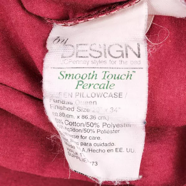 Lot Of 2 Matching JC Penney Queen Flat Sheet & Pillow Case Solid Purple Color