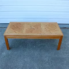 Handmade Whale Inlay Wood Crafted Coffee Table Unique Artisan Design