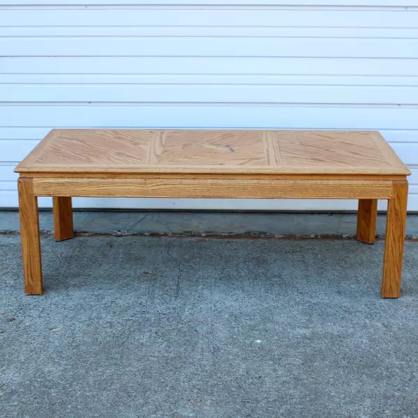 Handmade Whale Inlay Wood Crafted Coffee Table Unique Artisan Design