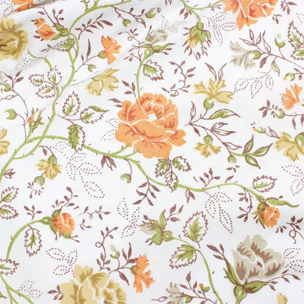 Unbranded Orange/Yellow Floral On White Fitted Sheets For King Bed 88" x 95"