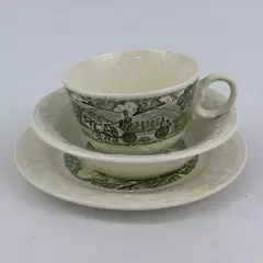 Lot of 3 Vintage Pieces In Pastoral Patterns Salad Plate Cup Cereal Bowl