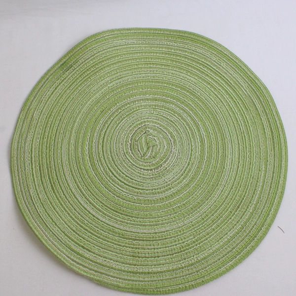 Set of 4 Light Green Round Placemats Table Decor 15"