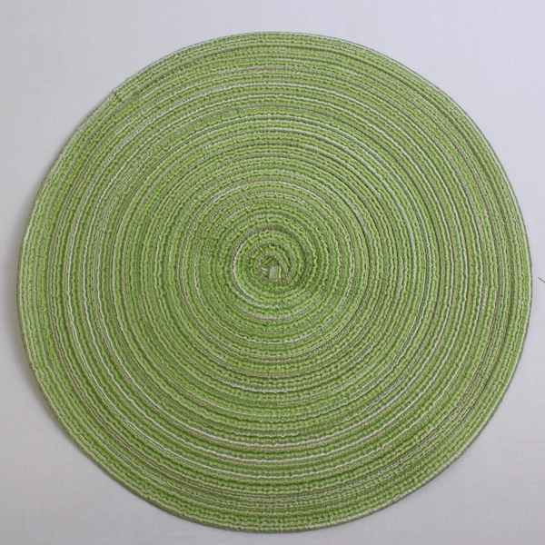 Set of 4 Light Green Round Placemats Table Decor 15"