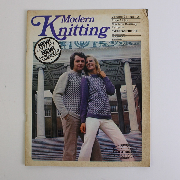Lot of 2 VTG Modern Knitting Magazine Machine Knitting Oct & Nov 1971 New Size