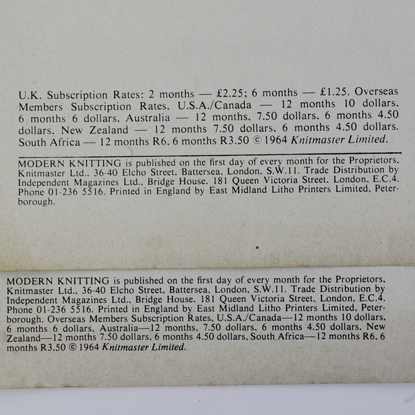 Lot of 2 VTG Modern Knitting Magazine Machine Knitting Oct & Nov 1971 New Size