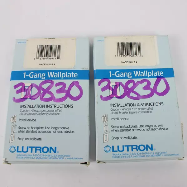 Lutron Diva "Satin Colors" Single Gang Wall Plate SC-1-BI |-LOT OF 2 -Sealed New