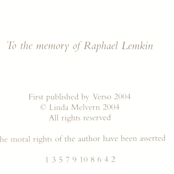 Conspiracy to Murder The Rwandan Genocide by Linda Melvern 2004 Hardcover DJ