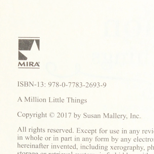 A Million Little Things by Susan Mallery 2017 Paperback Novel