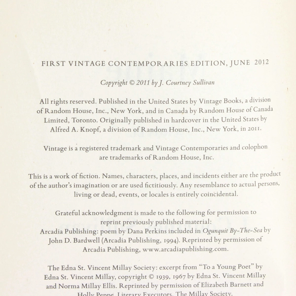 Maine by J Courtney Sullivan A Paperback Novel Published In 2012