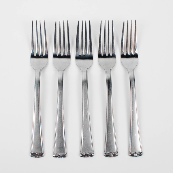 Lot of 5 Hampton Silversmiths HSV141 Stainless Steel Salad Forks