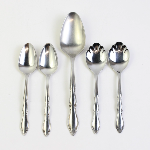 Lot Of 5 International Silver Anniversary (Stainless) Flatware Assorted Spoons