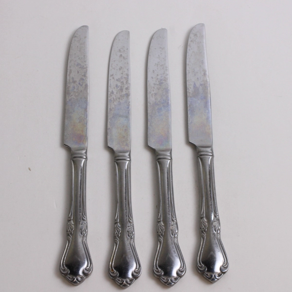 Lot Of 4 Reed & Barton Fairisle (Stainless) Flatware French Hollow Dinner Knives