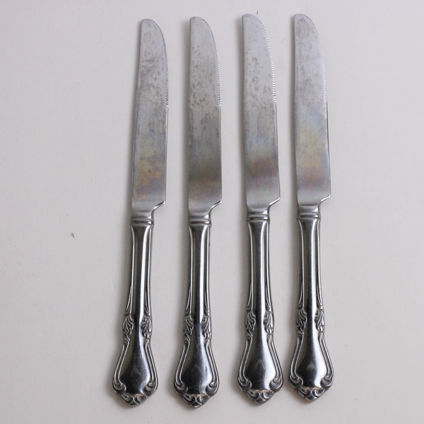 Lot Of 4 Reed & Barton Fairisle (Stainless) Flatware French Hollow Dinner Knives