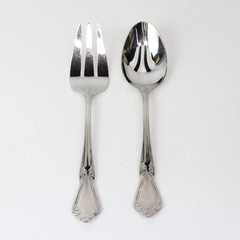 Lot Of 2 Reed & Barton Fairisle (Stainless) Flatware French Serving Fork & Spoon
