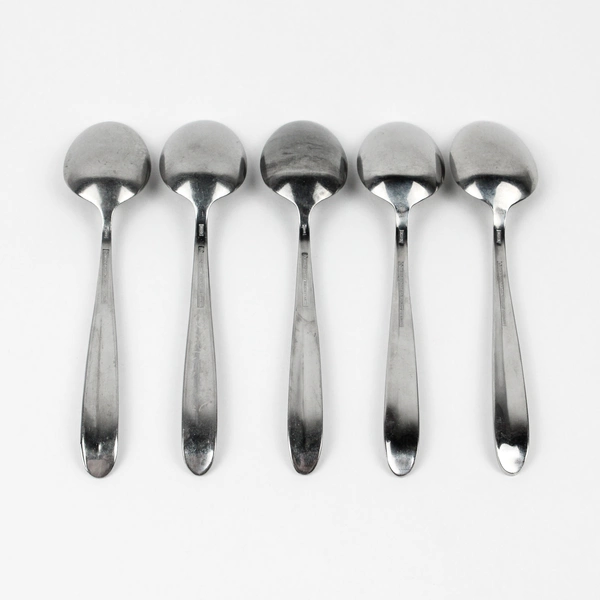 Lot Of 5 Reed & Barton Edgartown (Stainless) Flatware Oval Soup Spoons