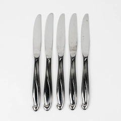 Lot Of 5 Reed & Barton Edgartown (Stainless) Flatware Oval Solid Dinner Knives