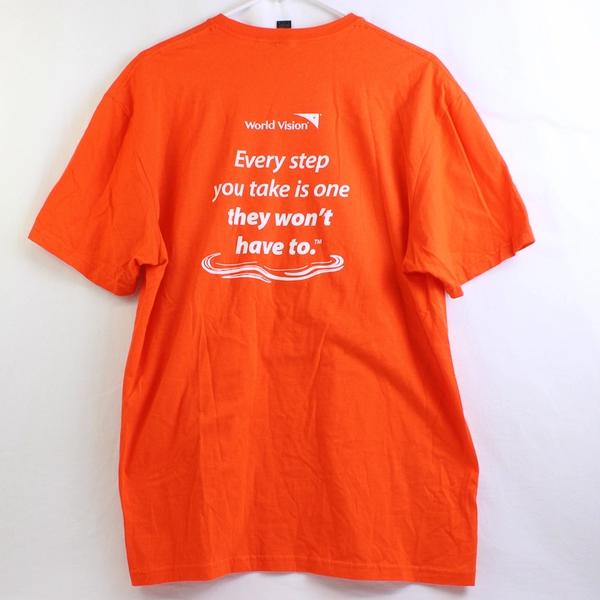 Gildan World Vision Orange Cotton T-Shirt Adult Size Large