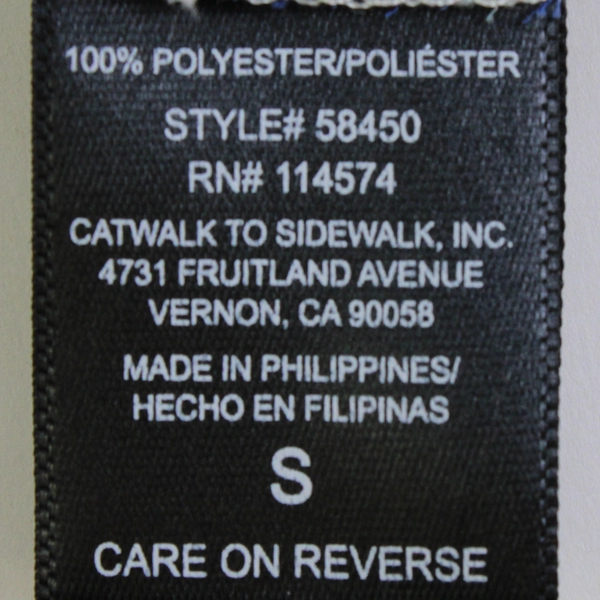 Pleione Blue and White Cap-Sleeve Blouse Women's Size Small