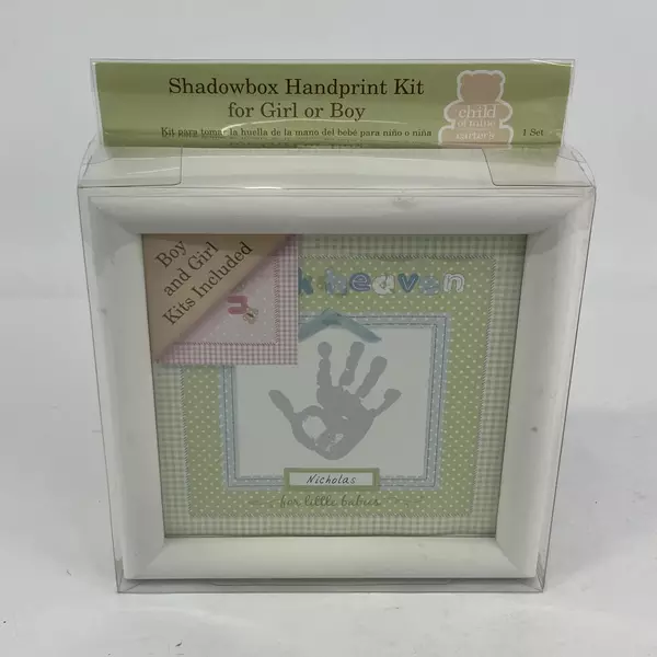 Carter's Child of Mine Shadowbox Handprint Kit Girl or Boy White Frame NIB