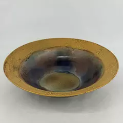 14.5 Inch Handcrafted Art Pottery Fruit or Centerpiece Bowl Signed