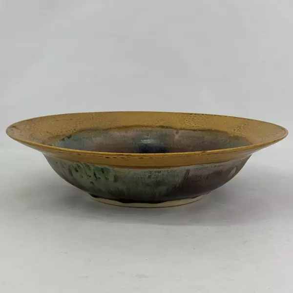 14.5 Inch Handcrafted Art Pottery Fruit or Centerpiece Bowl Signed