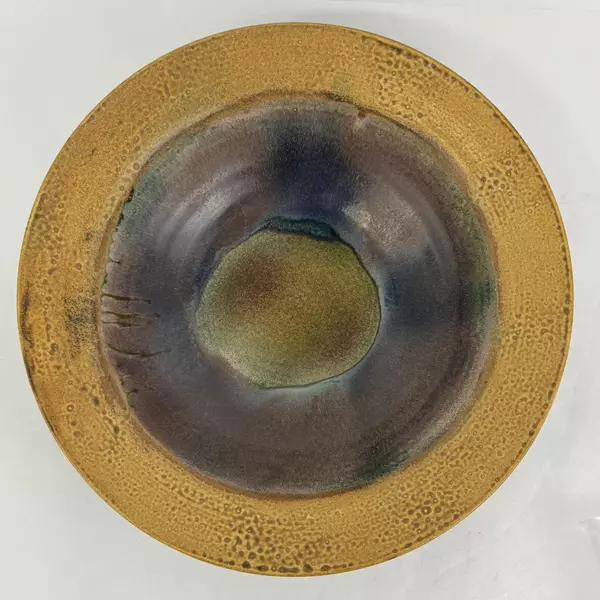 14.5 Inch Handcrafted Art Pottery Fruit or Centerpiece Bowl Signed