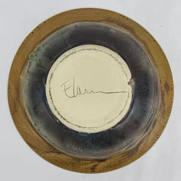 14.5 Inch Handcrafted Art Pottery Fruit or Centerpiece Bowl Signed