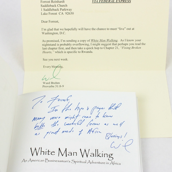 White Man Walking by Ward Brehm 2003 Paperback Signed With Signed Letter