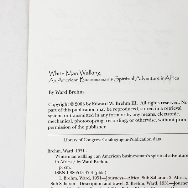 White Man Walking by Ward Brehm 2003 Paperback Signed With Signed Letter