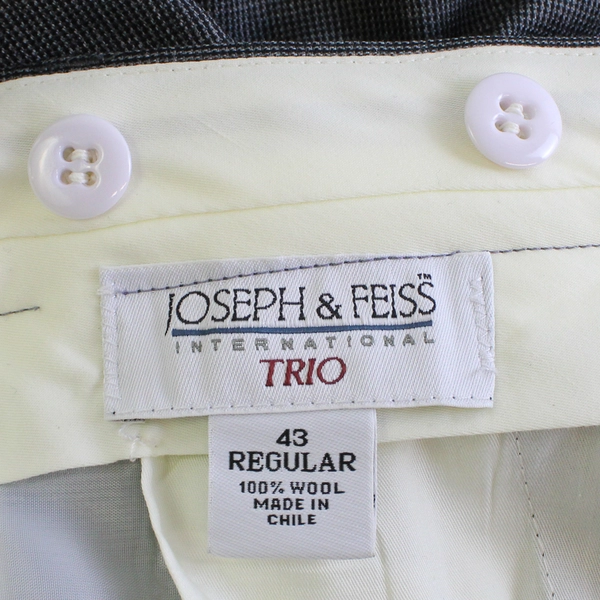 Joseph & Feiss Trio Gray Wool Suit Pants Men's Size 43 Regular