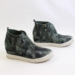 Jolimall Green Camo Block Heel 2.25" Junior US Size 7