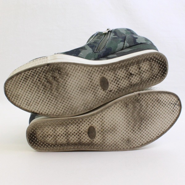 Jolimall Green Camo Block Heel 2.25" Junior US Size 7