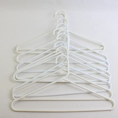 Lot of 10 Opaque White Plastic Clothes Hangers Home Organization