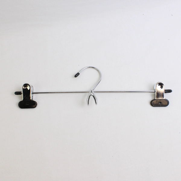 Lot of 5 Chrome Metal Clothes Hangers With Clips