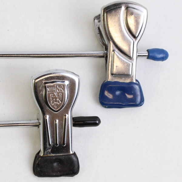 Lot of 5 Chrome Metal Clothes Hangers With Clips