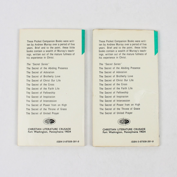 Lot of 2 Vintage The Secret Of Intercession by Andrew Murray 1984 Paperback