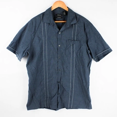 Van Heusen Classic Fit Blue Short-Sleeve Button Up Men's Large 16-16 1/2