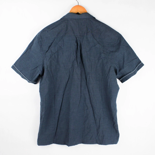 Van Heusen Classic Fit Blue Short-Sleeve Button Up Men's Large 16-16 1/2