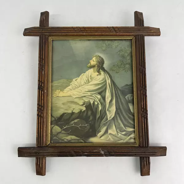 Vintage Framed Print Christ In Gethsemane By Heinrich Hoffman