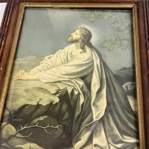 Vintage Framed Print Christ In Gethsemane By Heinrich Hoffman