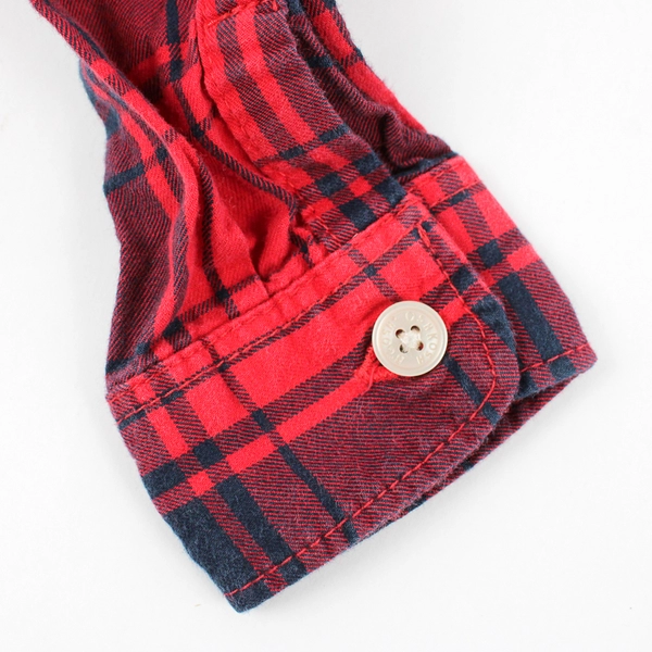 OshKosh B'gosh Red and Navy Plaid Long Sleeve Button-Up Baby Boys' 12M