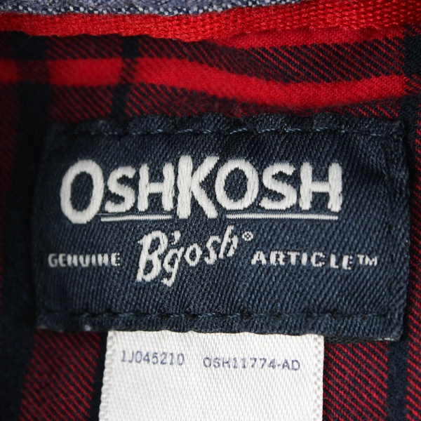 OshKosh B'gosh Red and Navy Plaid Long Sleeve Button-Up Baby Boys' 12M