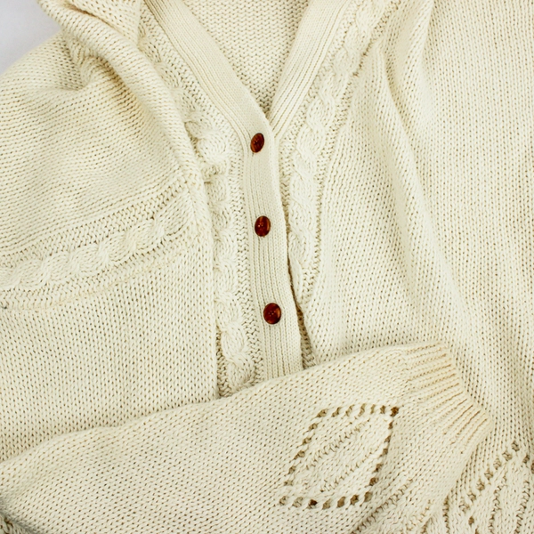 Modern Essentials Collection Cream Knit Cardigan Women's Large