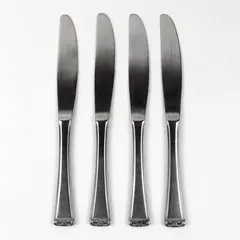 Lot of 4 Hampton Silversmiths HSV141 Stainless Steel Solid Dinner Knives