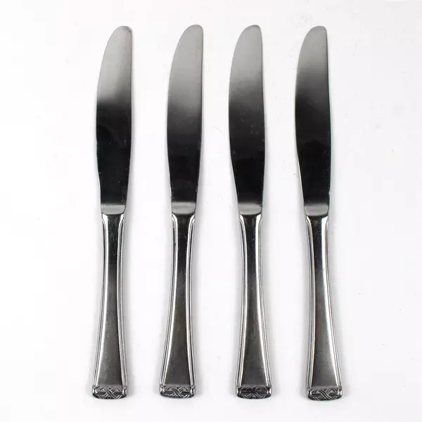 Lot of 4 Hampton Silversmiths HSV141 Stainless Steel Solid Dinner Knives