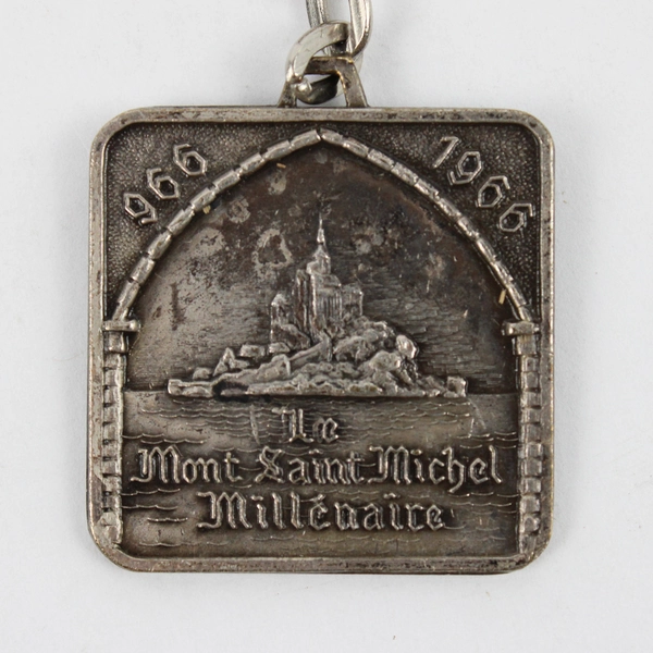 1000th Anniversary Millenary of Mont Saint Michel Pewter Souvenir Keychain